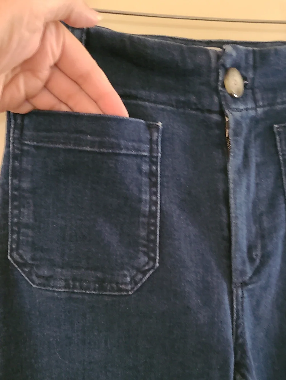 Maeve Anthroplogie The Colette Cropped Wide Leg Pants Jeans Dark Blue - Picture 7 of 16